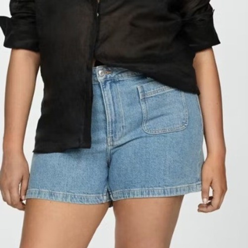 Mango Denim Shorts With Pockets Size Large